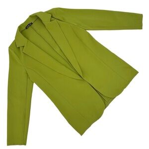 Boohoo Chartreuse Oversize Open Front Blazer, 6